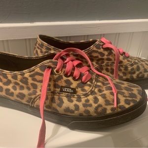 Vans Leopard Cheetah Print Skate Trainer Sneaker Lace Up Shoe Men 7.5 Women 9